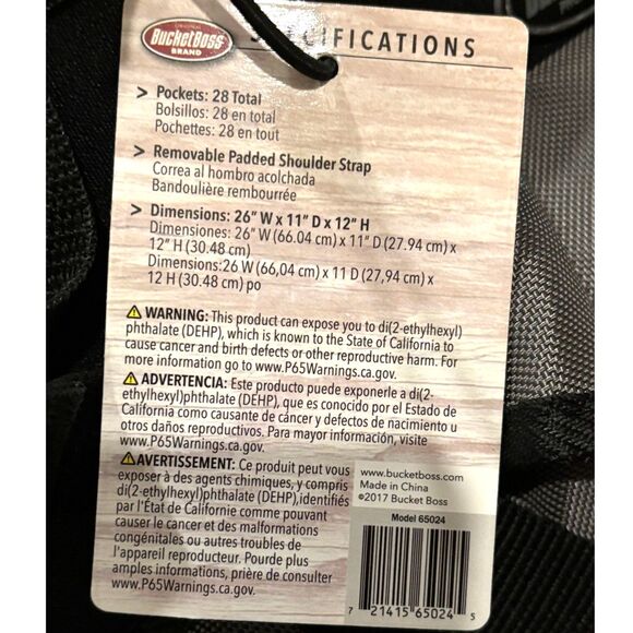 Original Bucket Boss Brand Extreme Big Daddy Tool Bag, Gray & Black, NWT - Picture 8 of 16